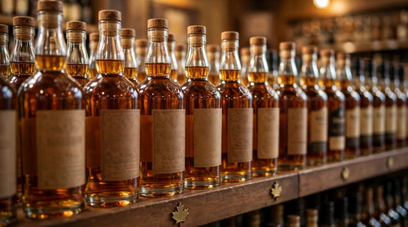Canadian whiskey bottles affected by the Trump Canada import ban