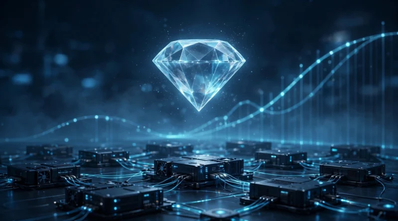 Ethereum staking yield in 2026: glowing ETH coin above a validator network diagram and yield chart