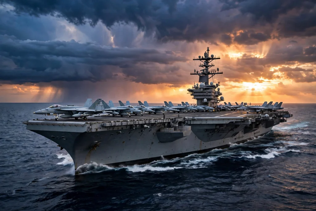 Iran war cost rising with US aircraft carrier and fighter jets at sea