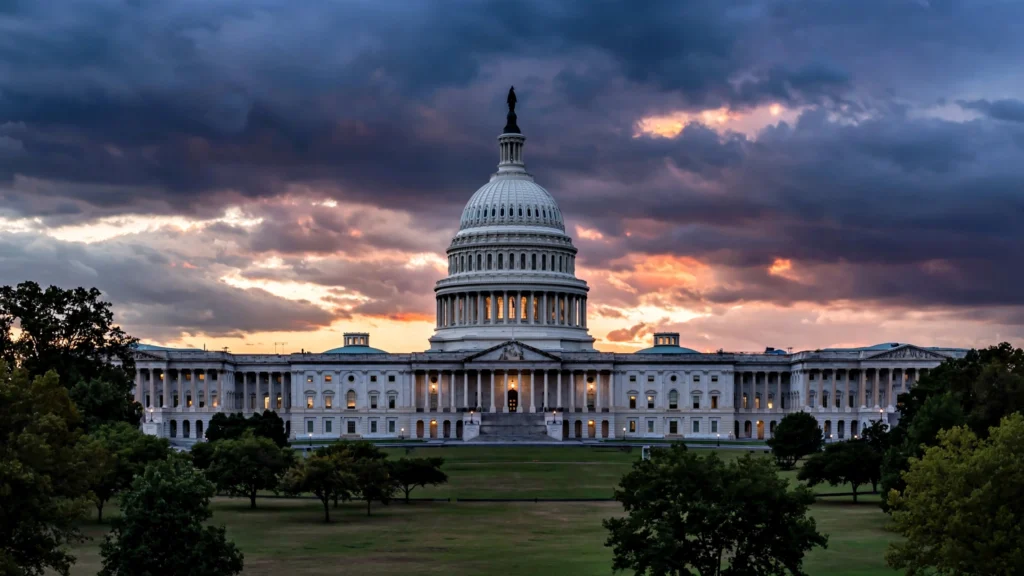 Ted Cruz JD Vance feud — US Capitol building at dusk in Washington