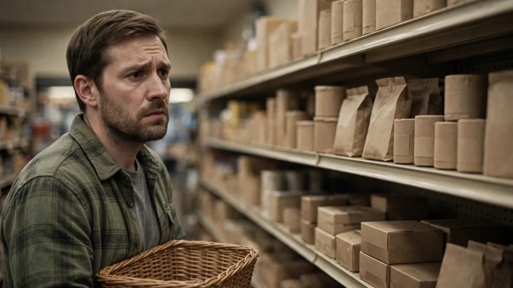 Worried American shopper looking at rising grocery prices as Trump cost-of-living approval sinks to 17 percent in new poll