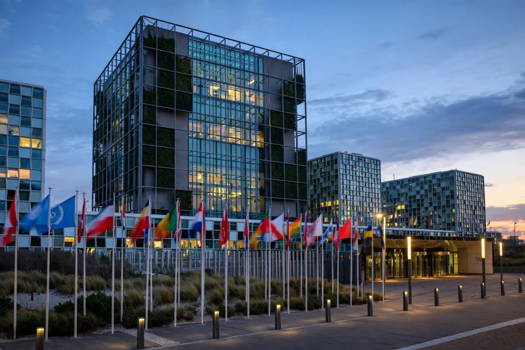 International Criminal Court building in The Hague during US sanctions ICC announcement