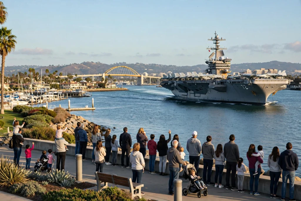 USS Abraham Lincoln returns to San Diego Bay as families welcome sailors home