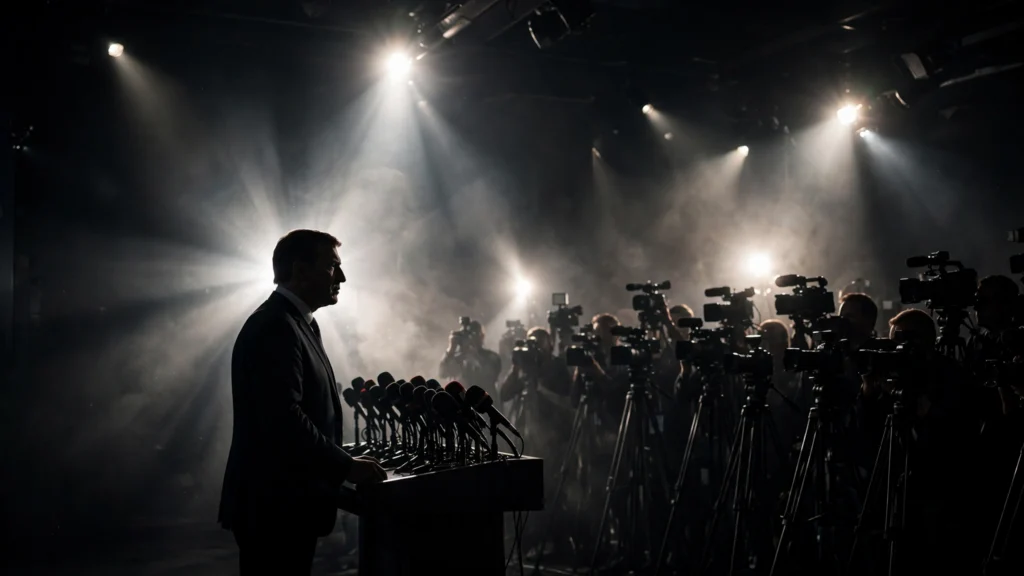 Ukrainian President Volodymyr Zelensky speaking at a press briefing on the reciprocal halt to Russian oil refinery strikes
